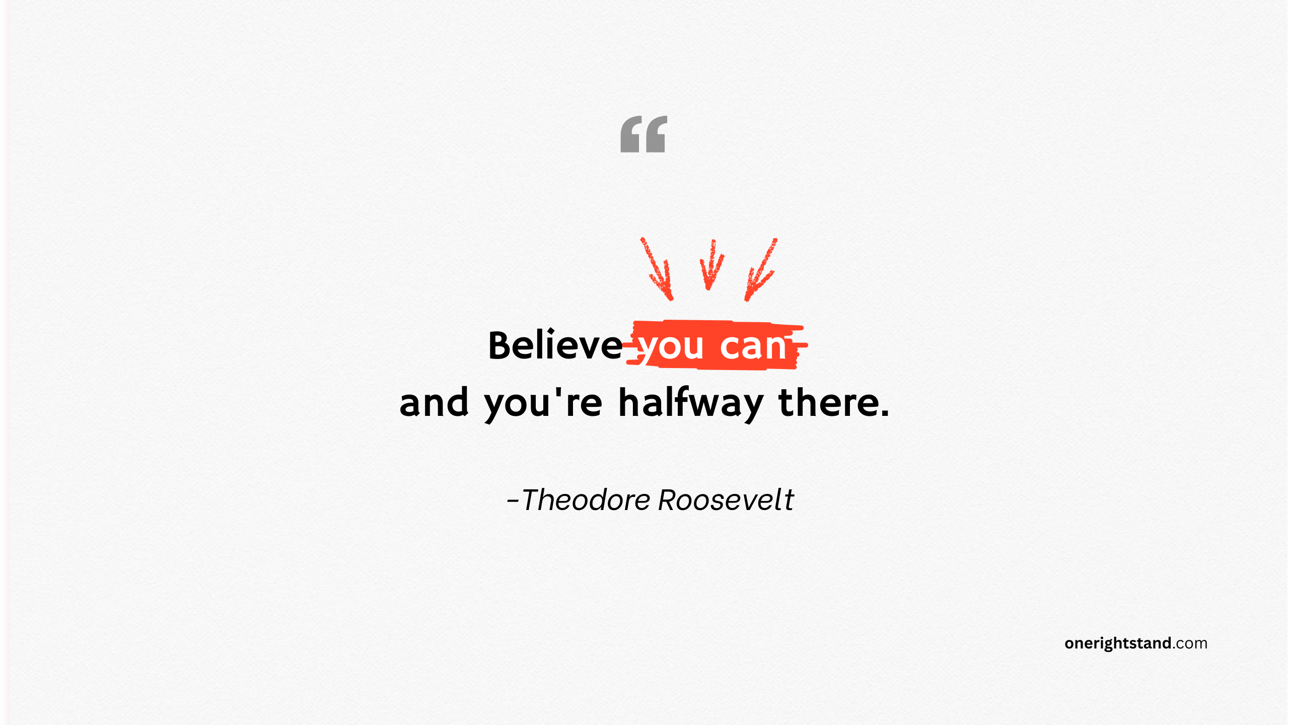 Believe you can and you're halfway there.